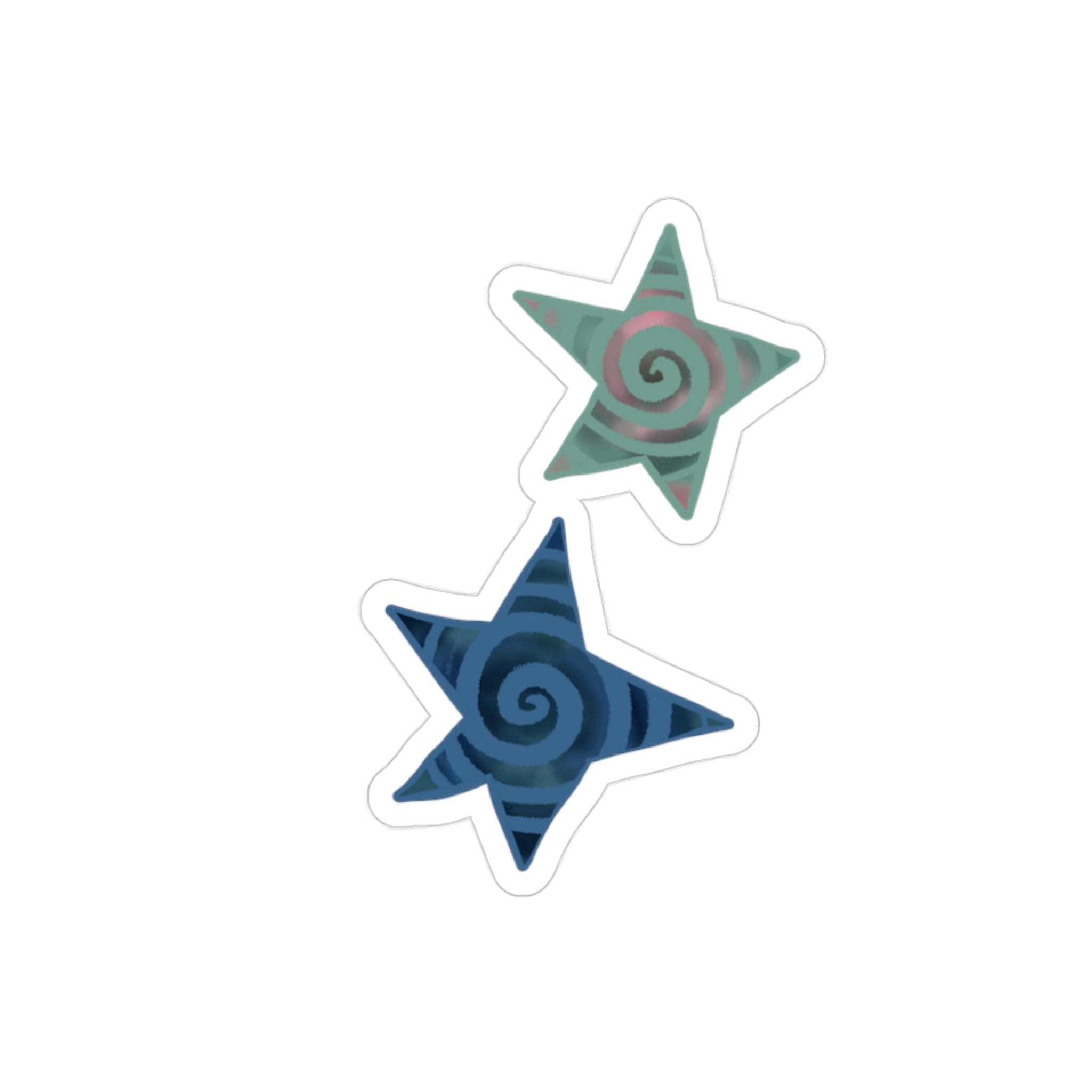 Blue Swirl Star Die-Cut Sticker — Waterproof Outdoor Vinyl